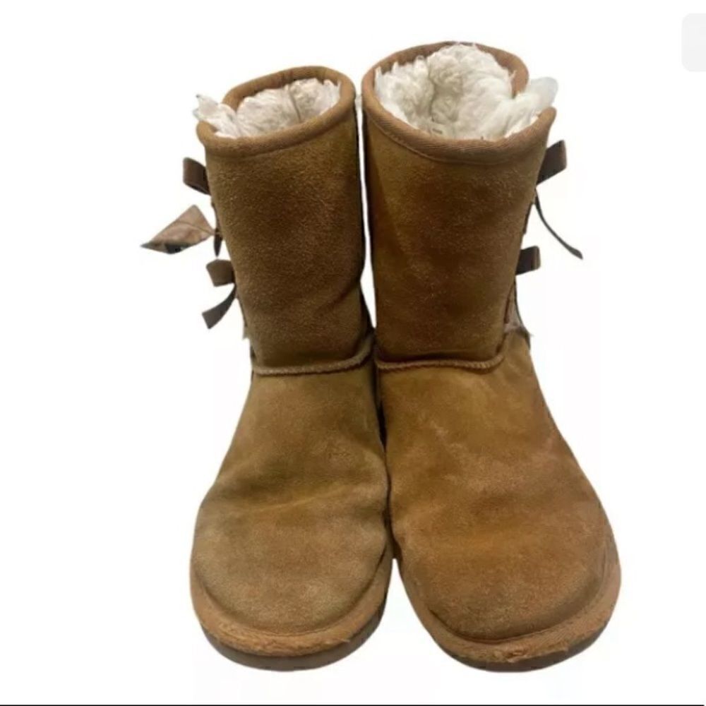 Koolaburra by UGG Size 5 Victoria Short Chestnut Brown Boots 1019372 - Picture 2 of 5